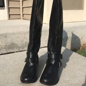 black knee high boots